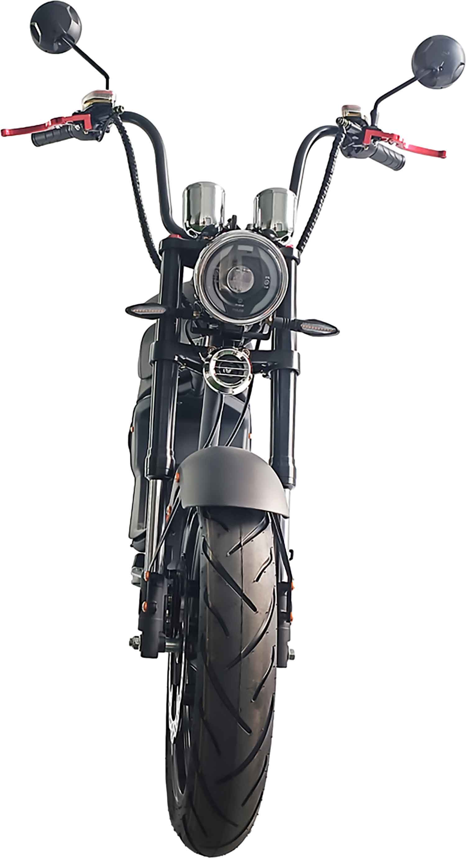 RocknBike EMH3 Elektro-Chopper 45km/h Schwarz-Matt Front Vorne
