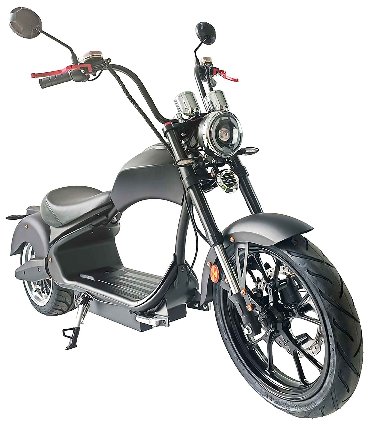 RocknBike EMH3 Elektro-Chopper 45km/h Schwarz-Matt Seite Vorne Links